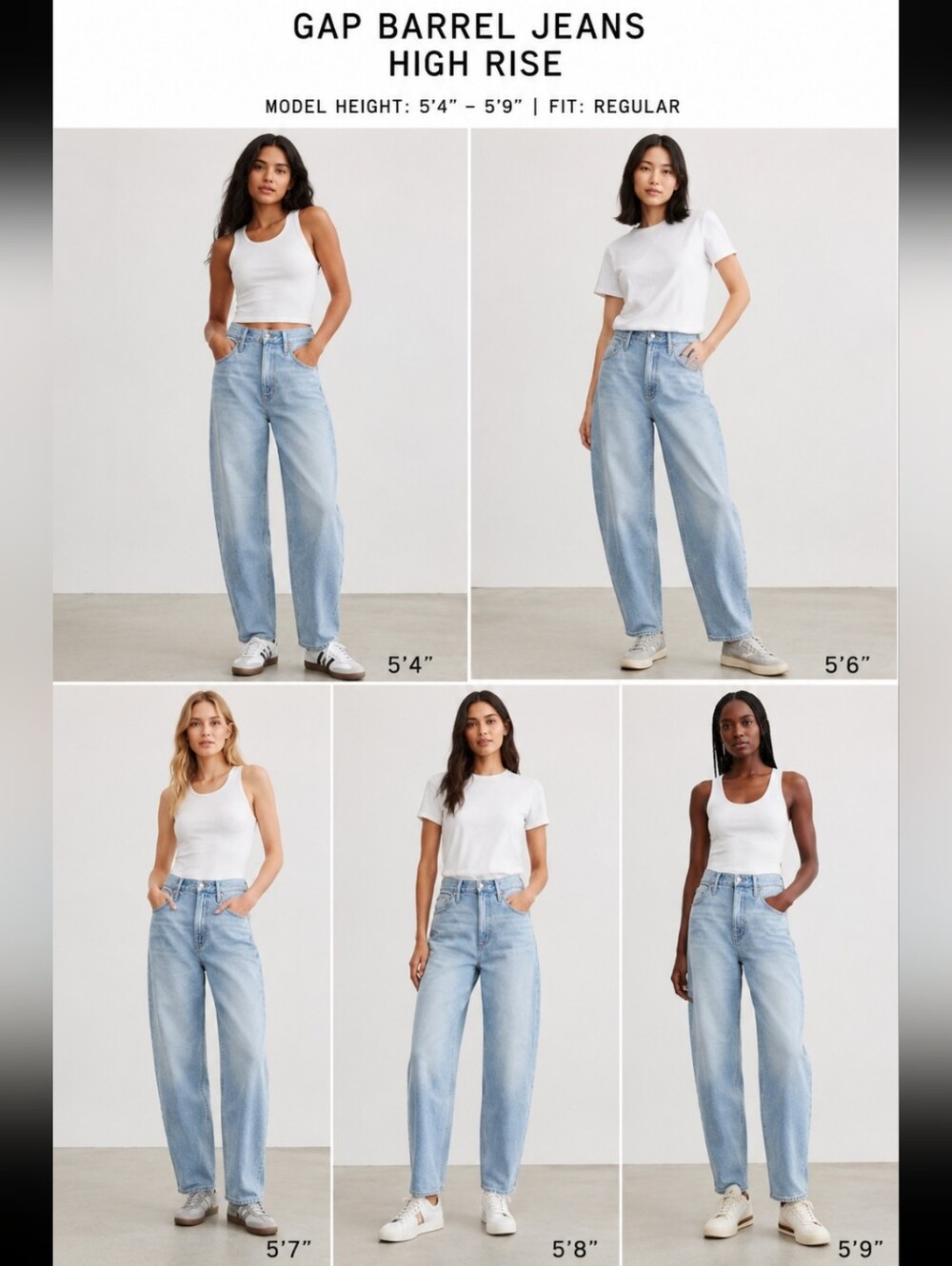GAP High Waisted Light Blue Barrel Jeans